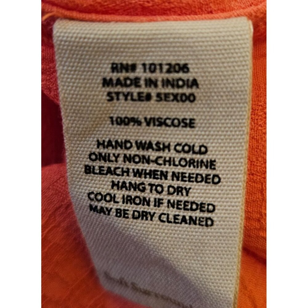 Soft Surroundings Woman Size 1X Orange Button Up Blouse Textured Long Sleeve Fal - Picture 6 of 6